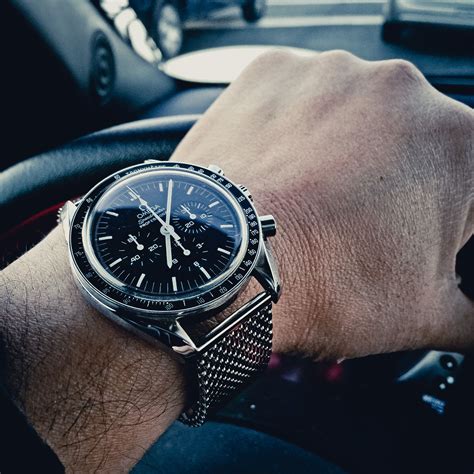 omega speedmaster milanese strap|Omega Speedmaster replacement strap.